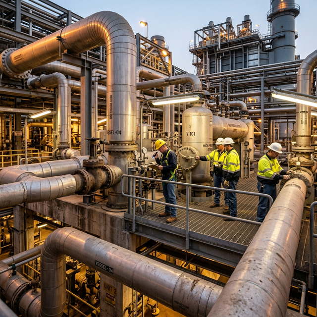 Pipeline network in industrial setting